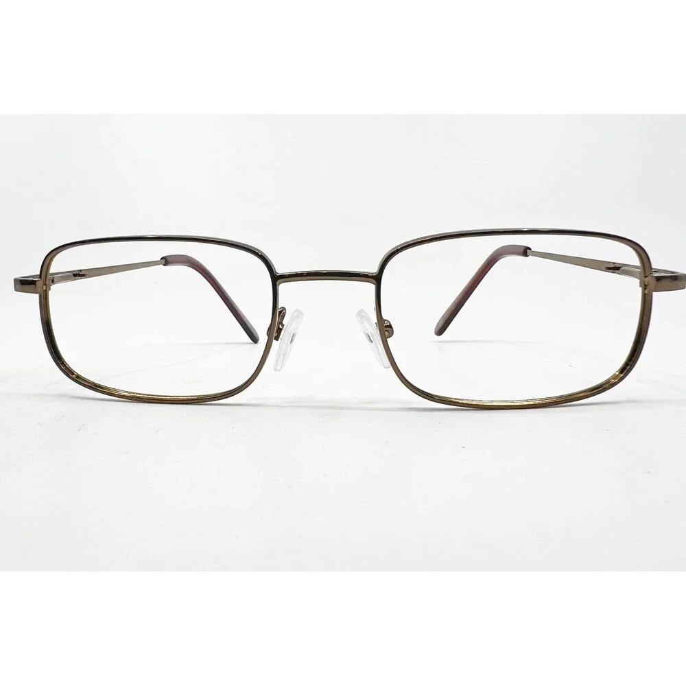 Hilco SG302 Eyeglass Frames Mens Bronze Rectangle Metal 140 52-17-140